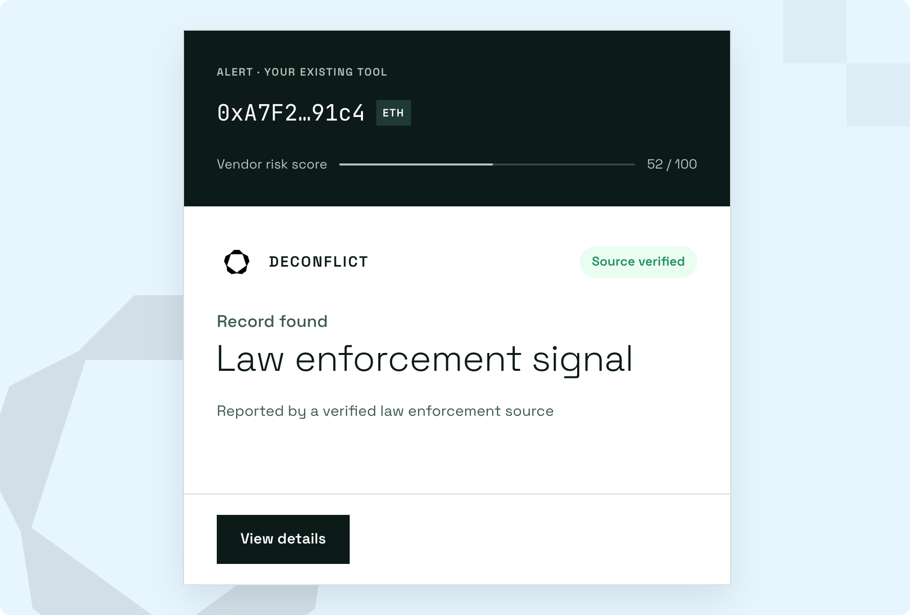 Wallet inquiry with verified Signal intelligence