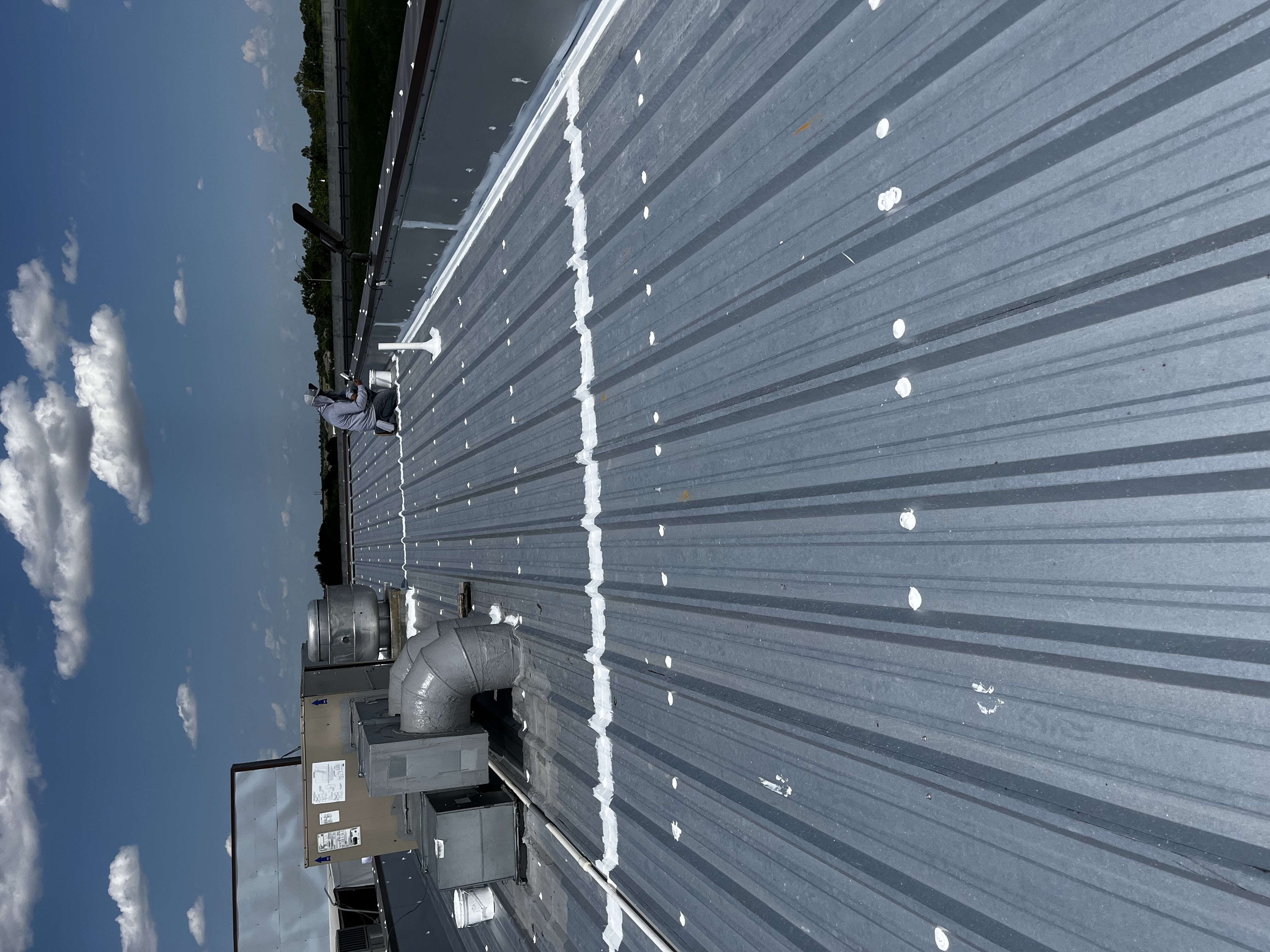 Commercial roof coating project by Green Shield Roofs