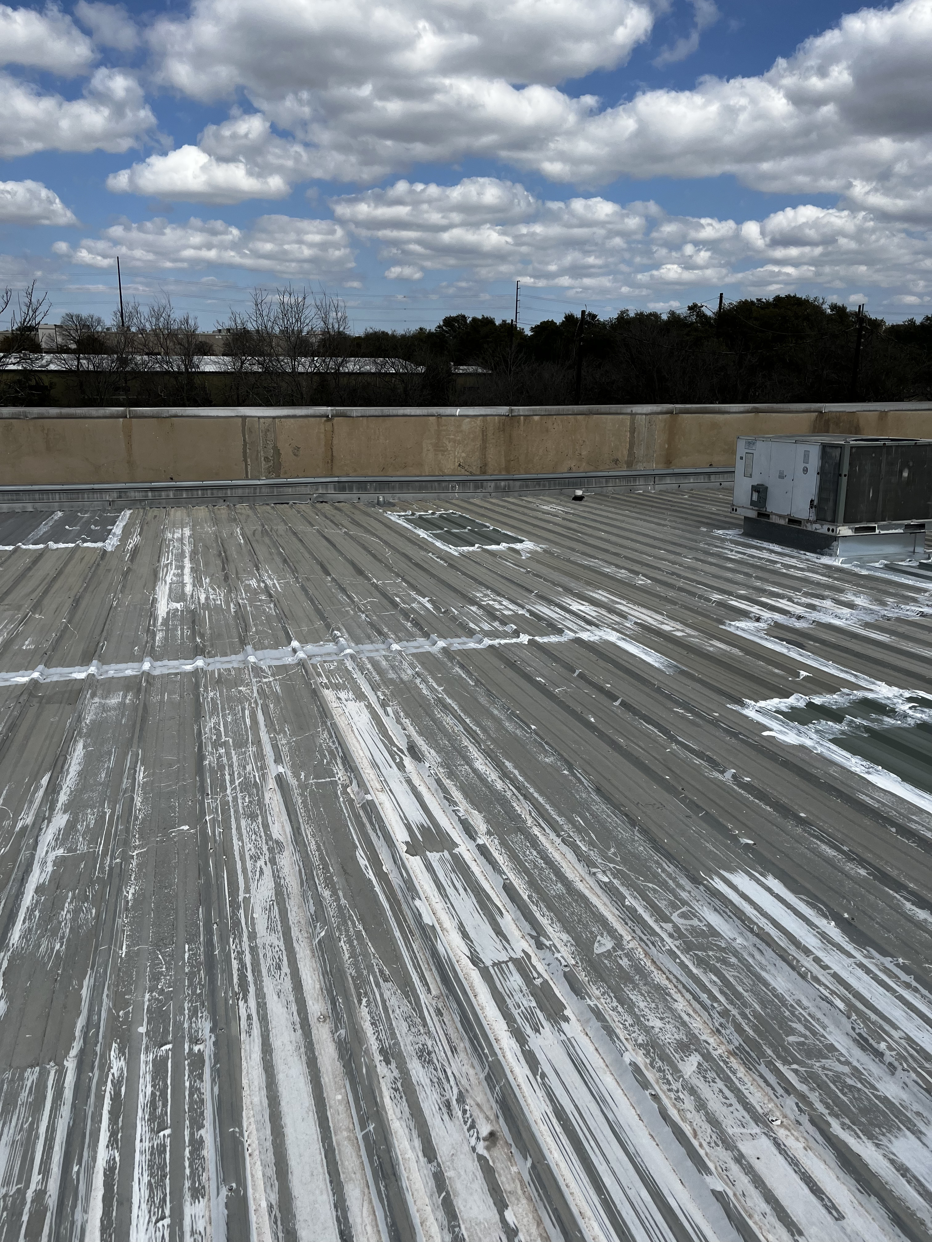 Commercial roof before coating and restoration