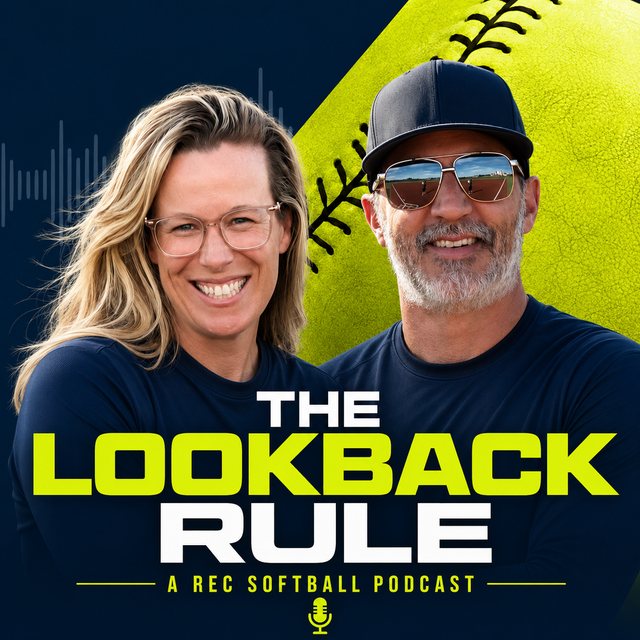 The Lookback Rule cover art showing Kelly and Jeff Mirabella in front of a softball