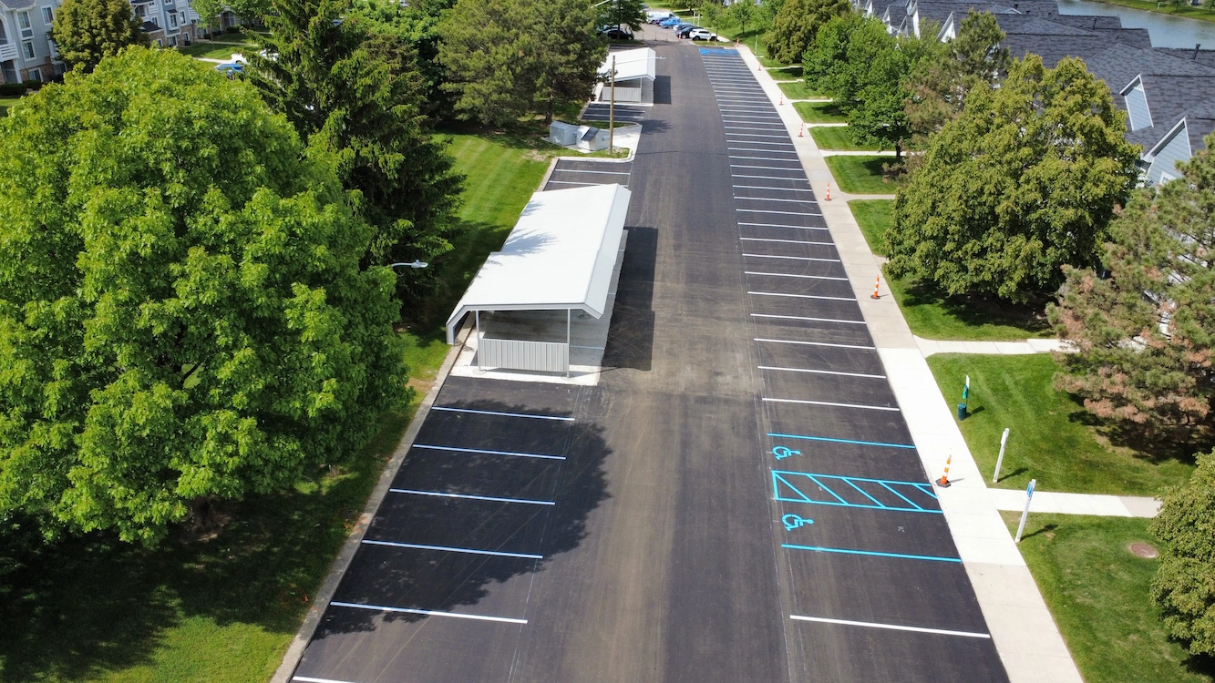 Apartment community parking lot striping