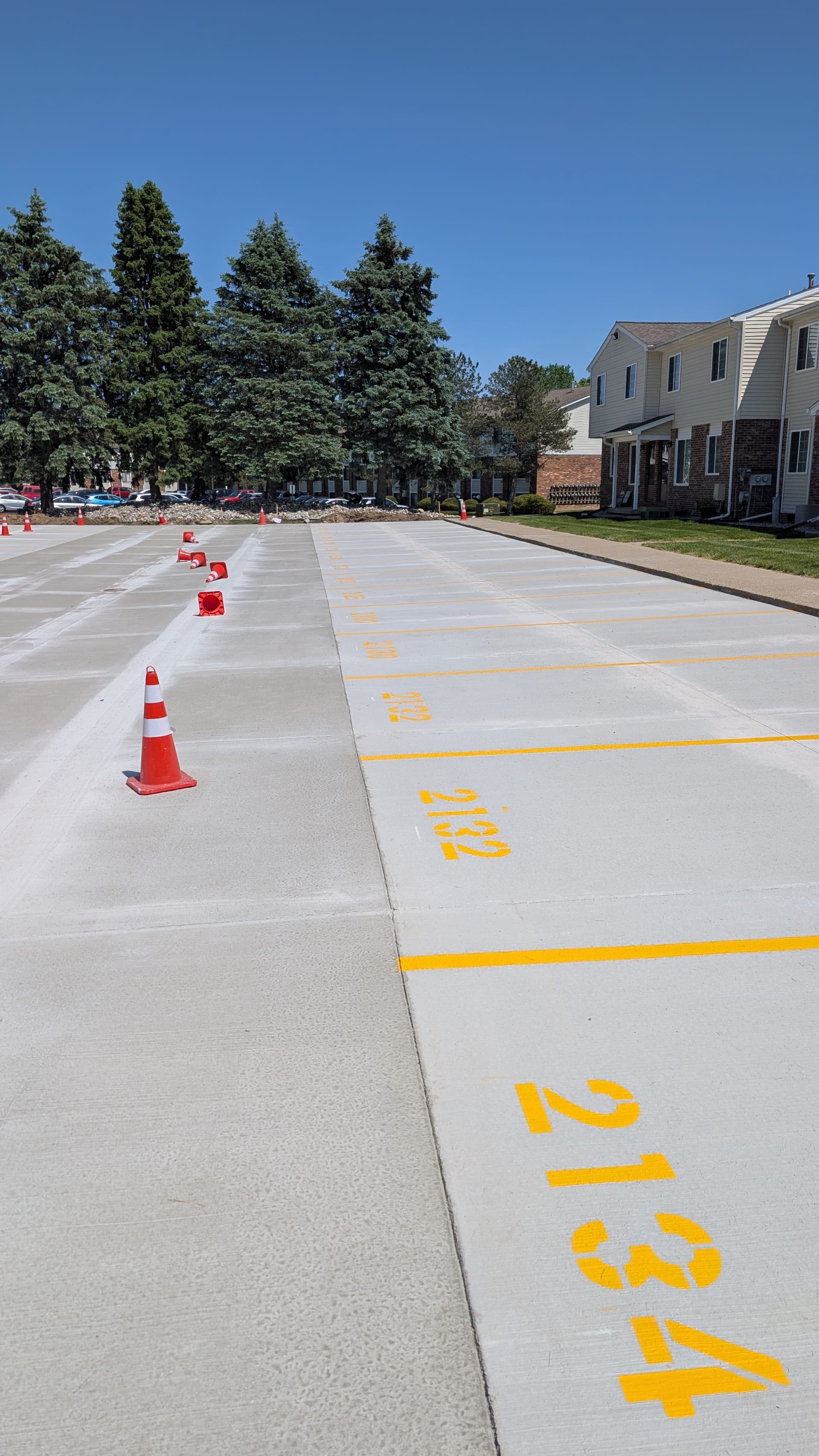 Pine Run numbered parking spaces