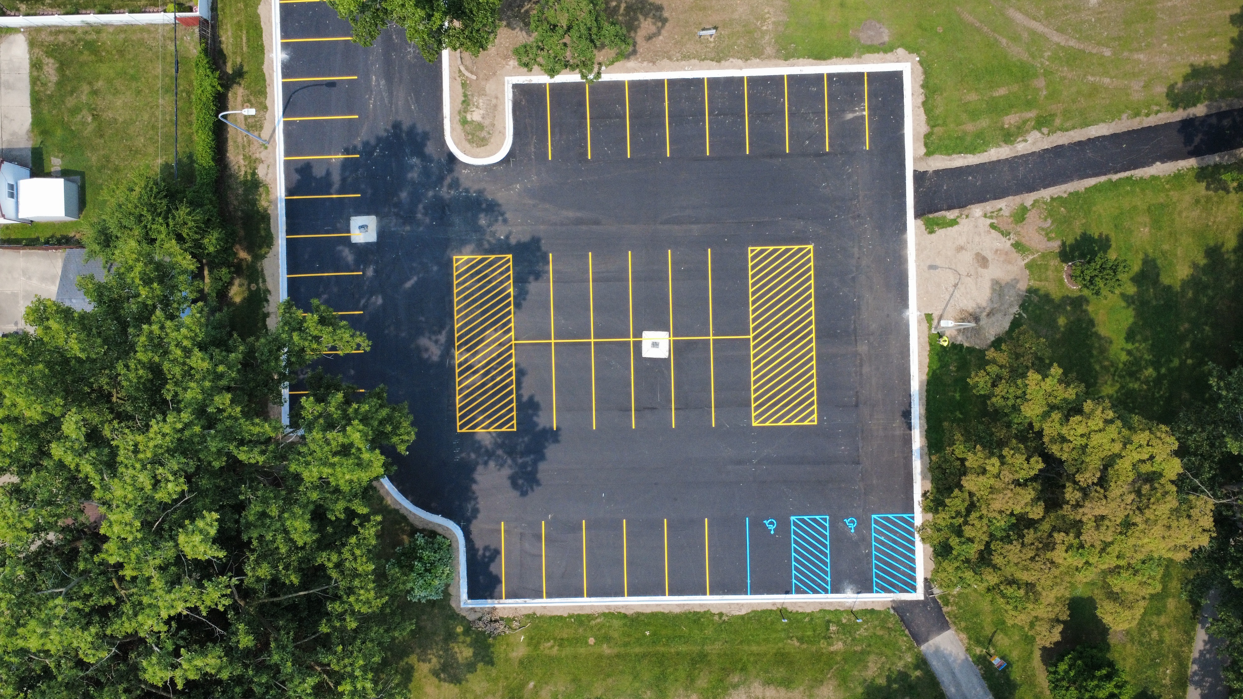 Parking lot striping at Rosie's