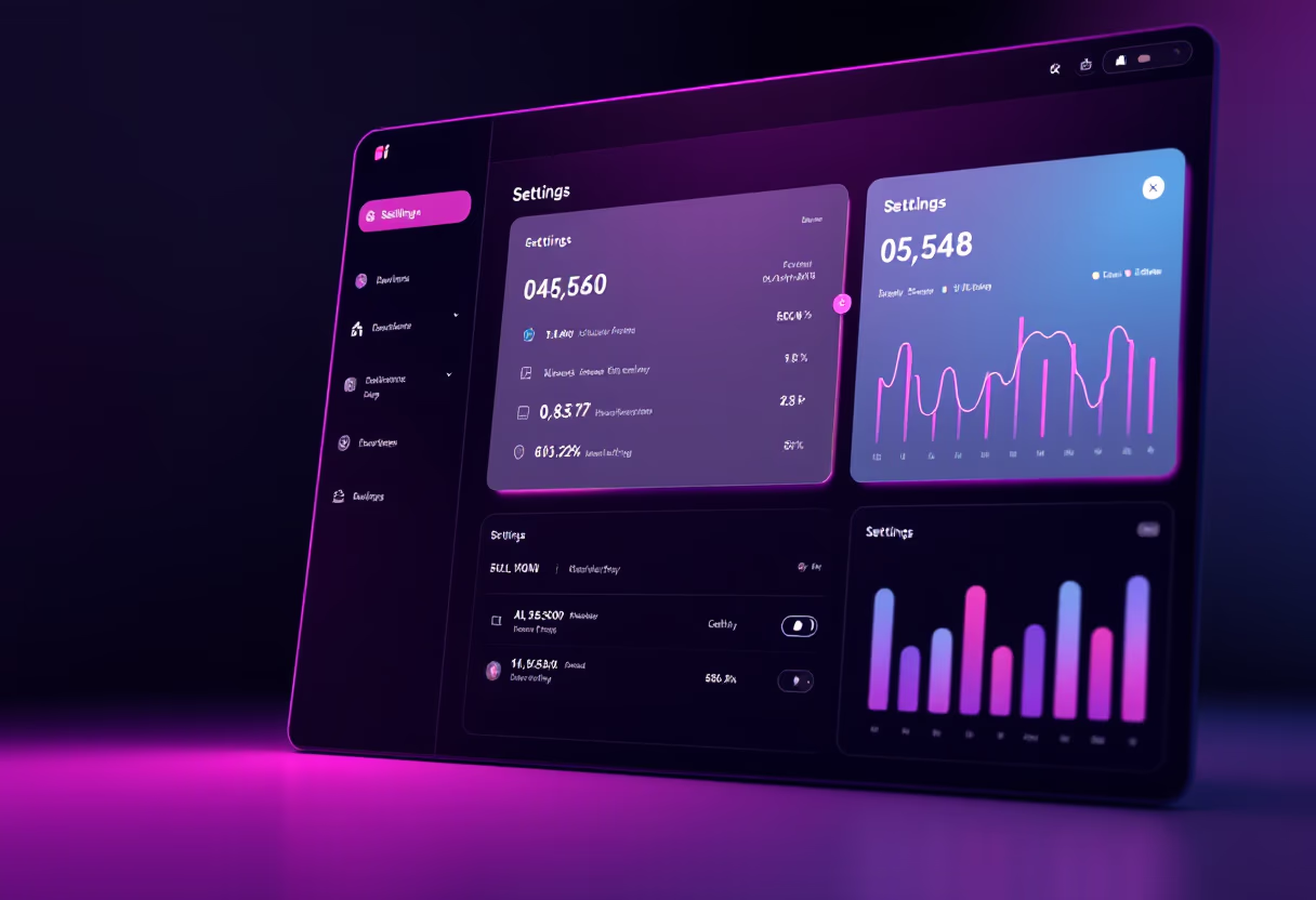 [interface] image of customizable settings dashboard (for an ai fintech company)