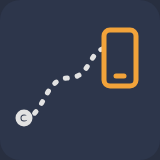 Dotted path ending at a phone