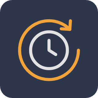 Clock inside a circular arrow