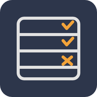 Log with checked and crossed rows