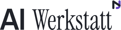 Bold black text spelling out 'AI werkstatt' in a thick sans-serif font.