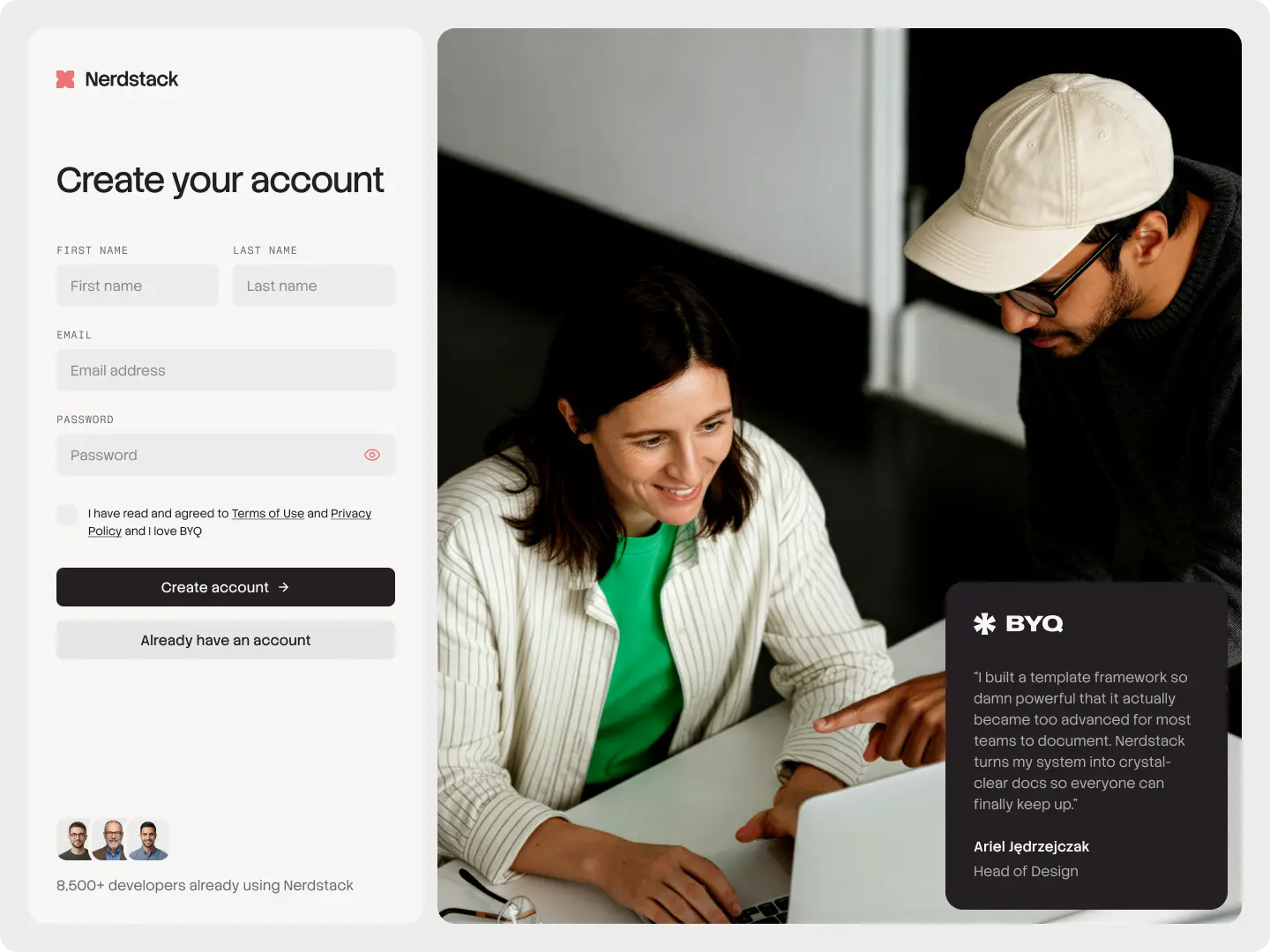 Create account