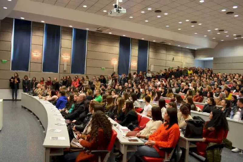 A full lecture hall at the Medical University of Plovdiv