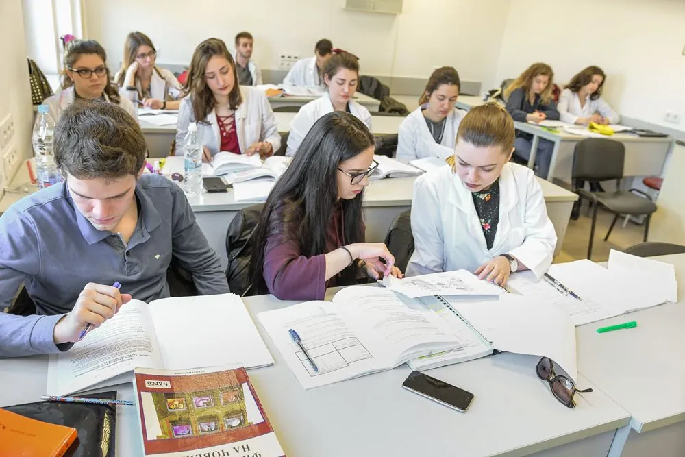 Students studying together at the Medical University of Sofia