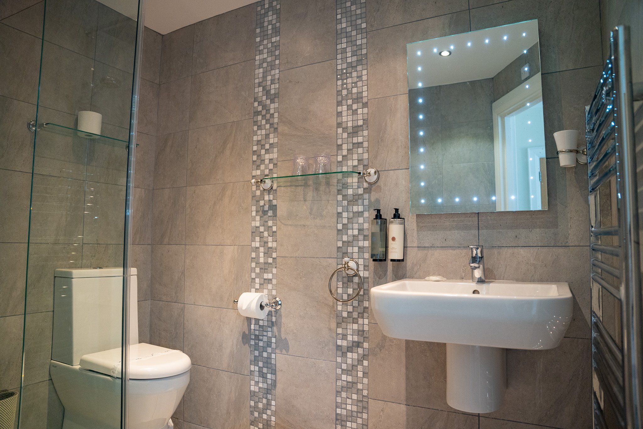 En suite bathroom in Room 2 at The Briers