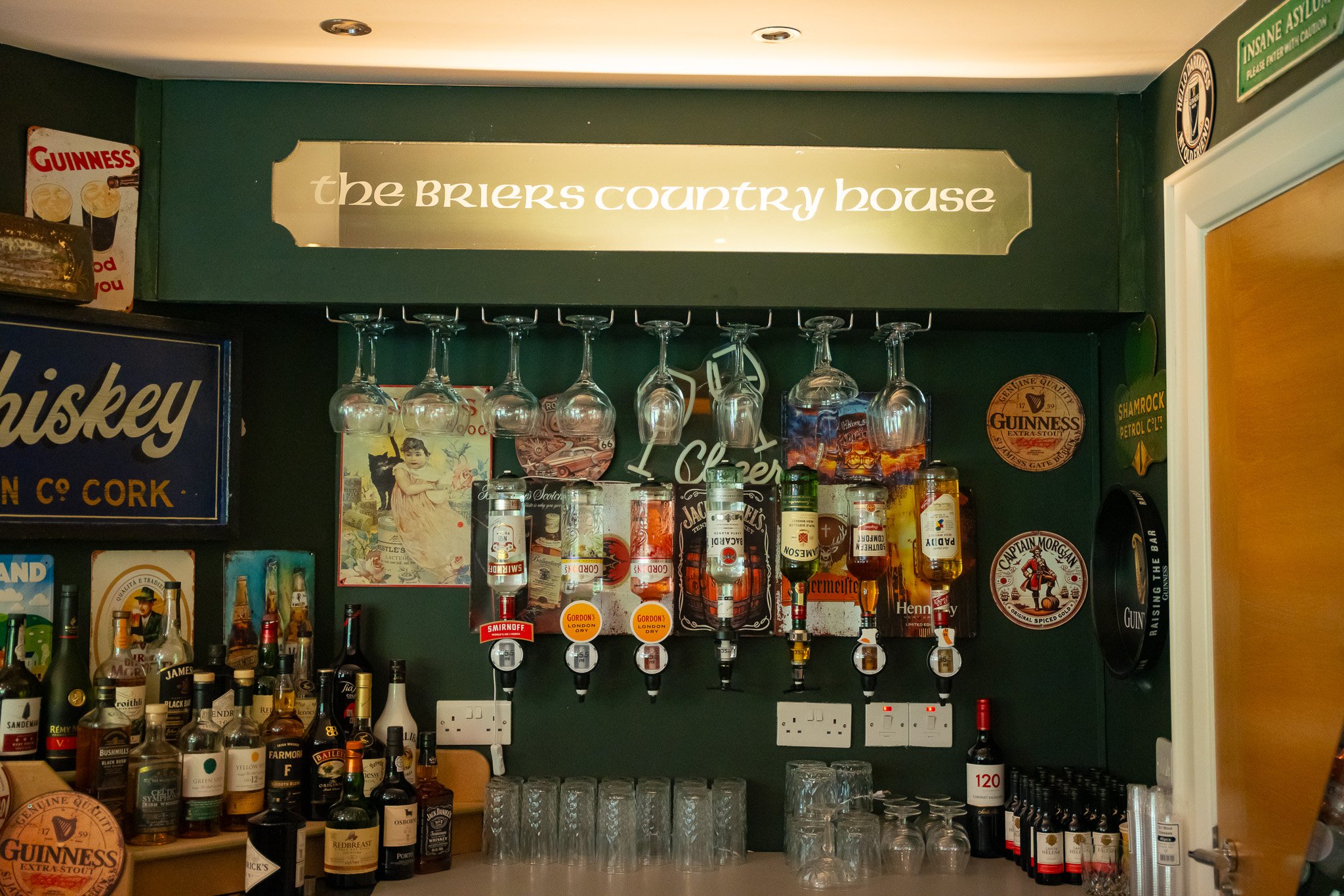 The bar at The Briers, where teams gather after an away day session