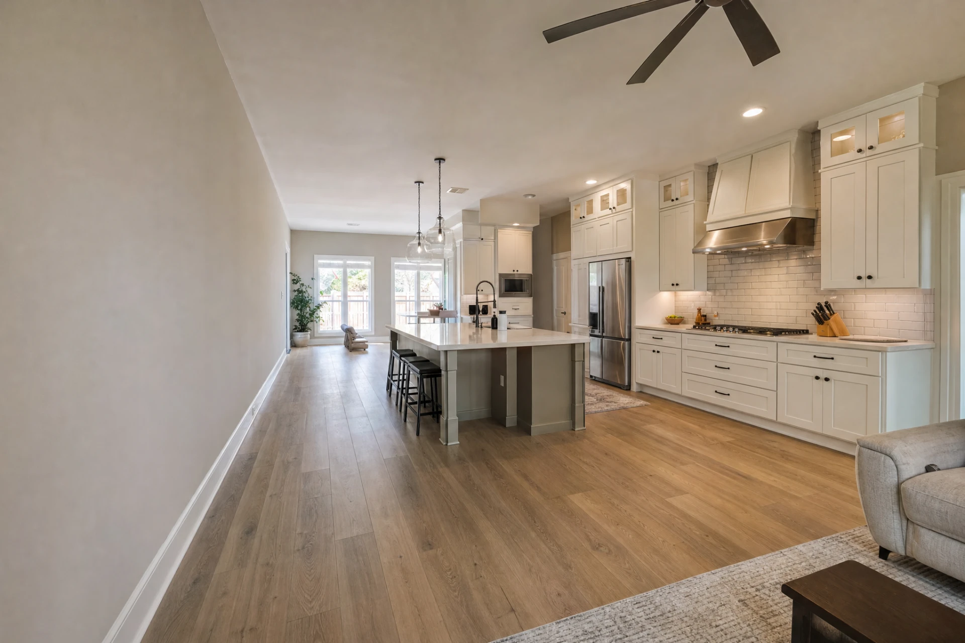 Finished open concept kitchen remodel in a Cypress, Texas home