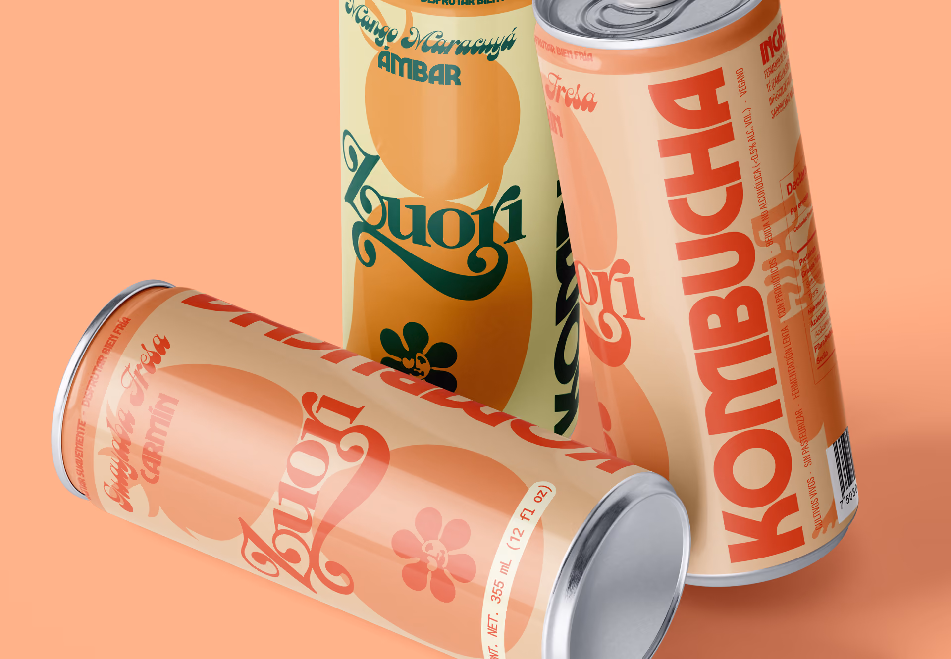 Cítrico y burbujas de Zuori kombucha, fondo hero