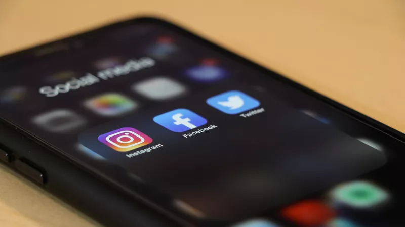 social media apps on an iphone - instagram, facebook, and twitter