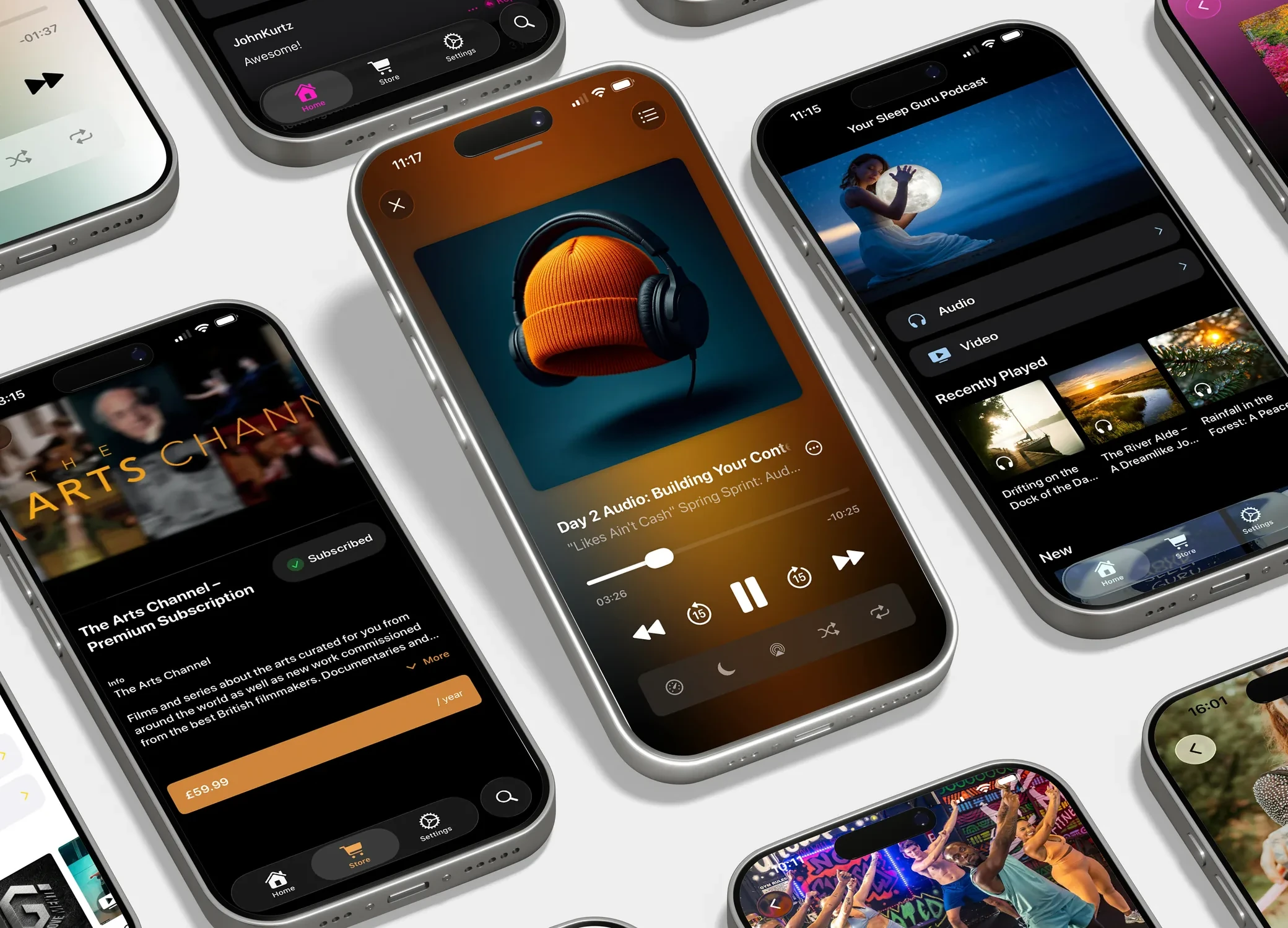 Client apps built on SupaPass shown on a row of iPhones