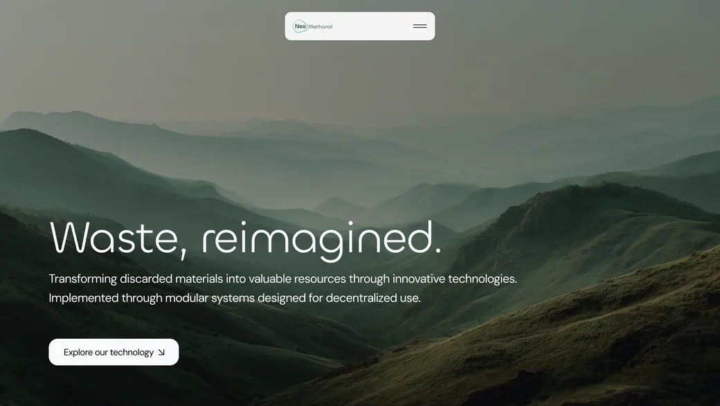 NeoMethanol Website: Hero Waste, reimagined