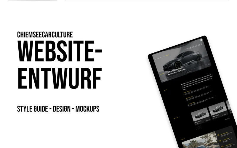 Deckblatt des Chiemsee Car Culture Website-Entwurfs