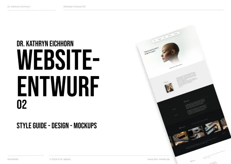 Deckblatt des Website-Entwurfs für Dr. Kathryn Eichhorn