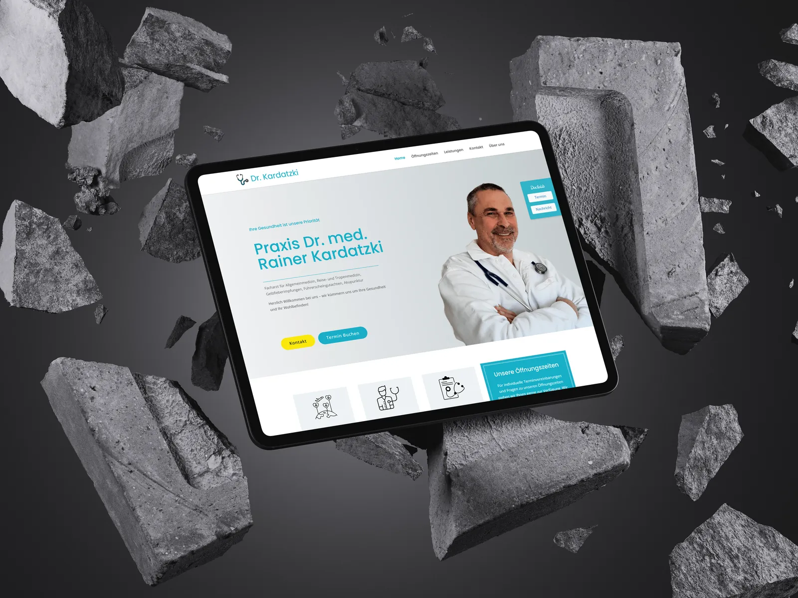 Website auf einem iPad