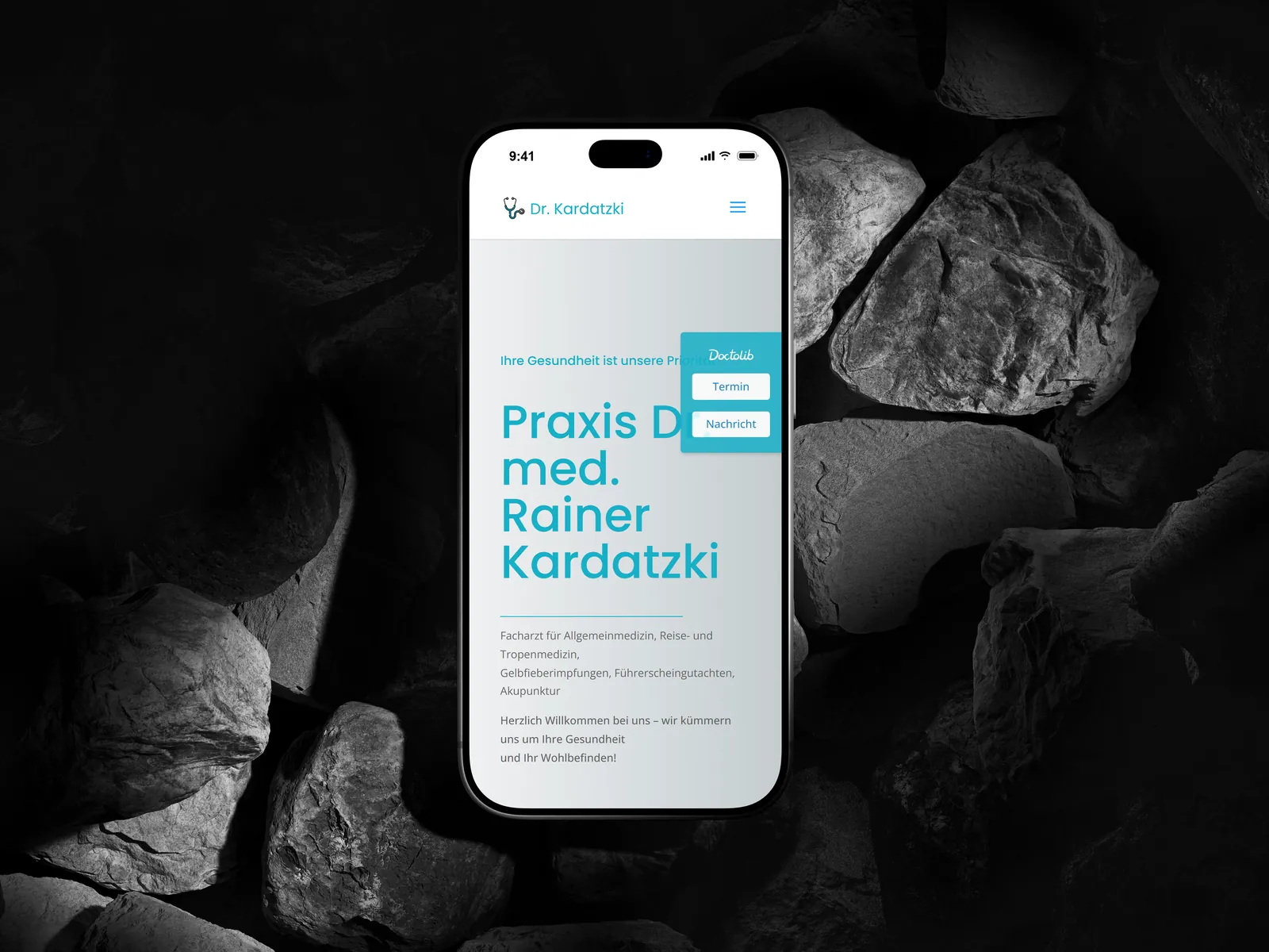 Website mobil auf einem iPhone