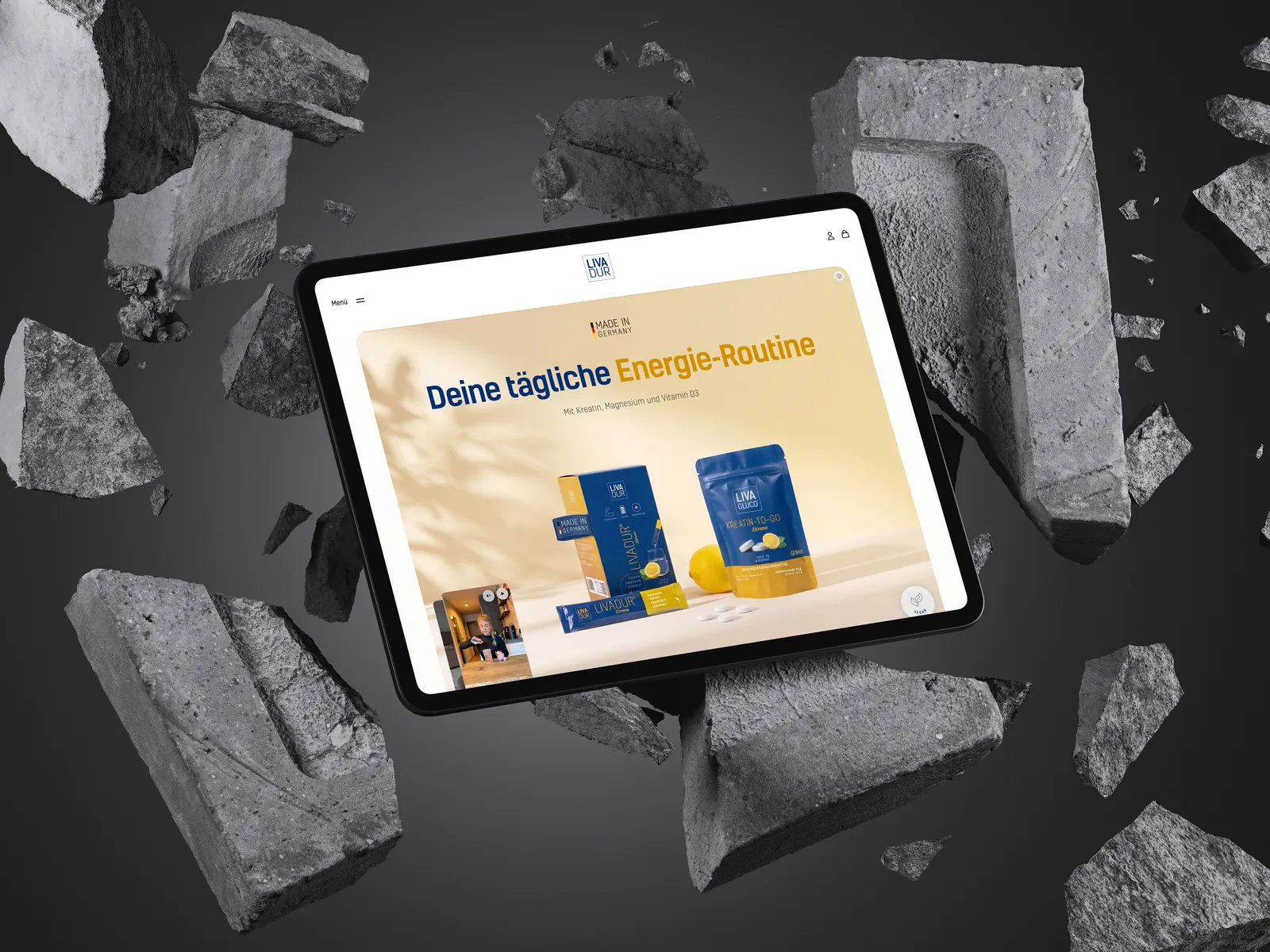 LIVADUR Shopify Store auf einem iPad