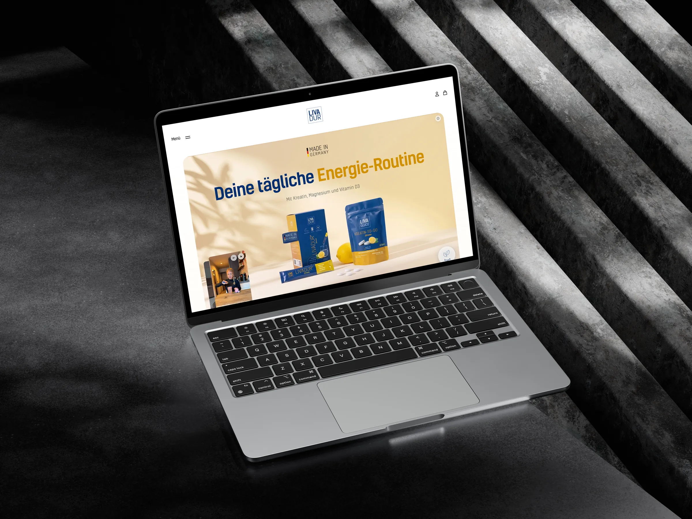 LIVADUR Shopify Store auf einem MacBook