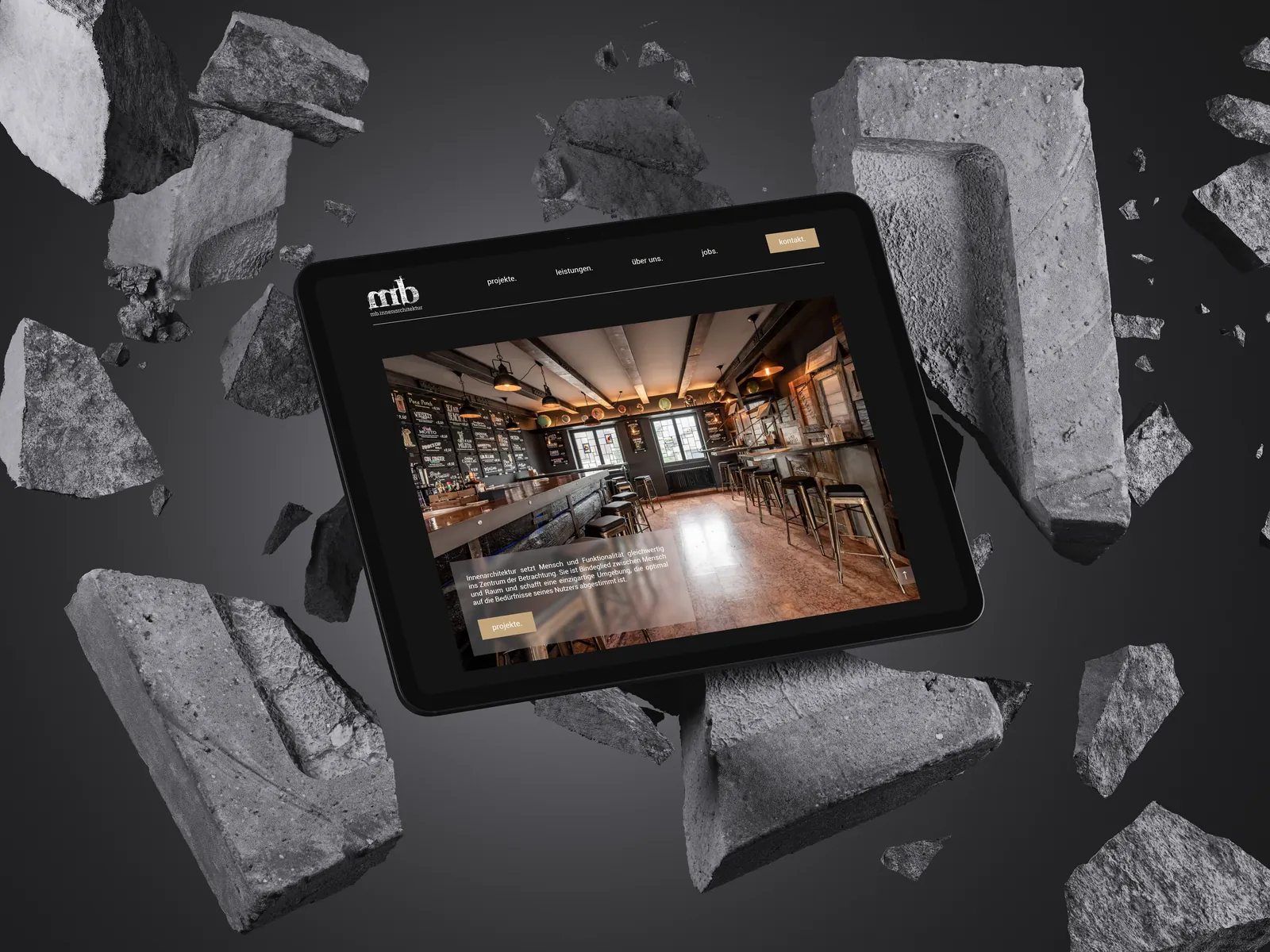 Website auf einem iPad