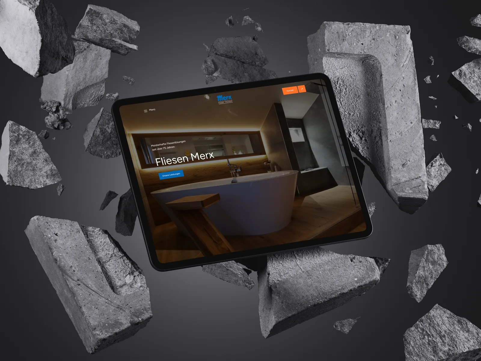 Website auf einem iPad