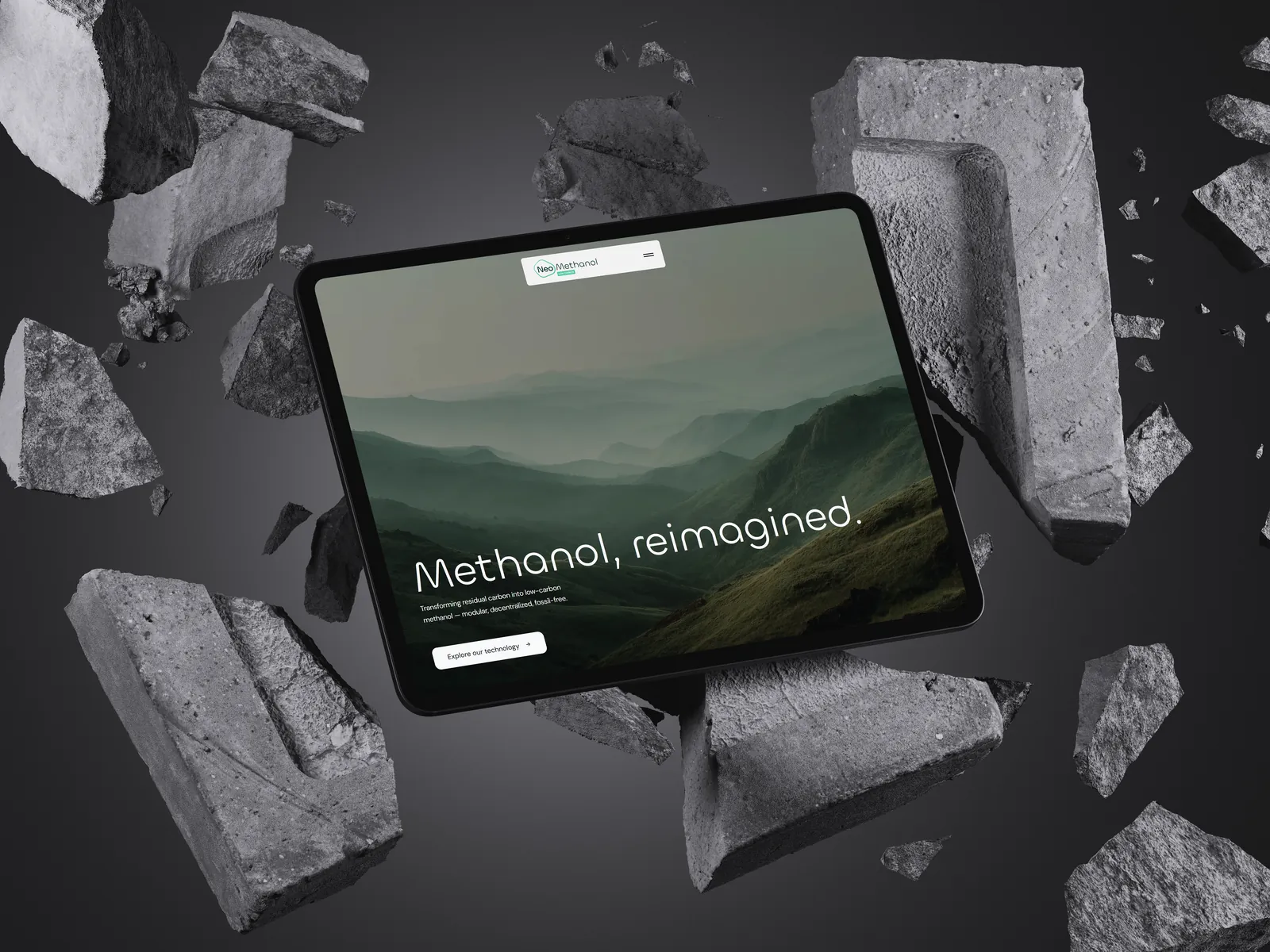NeoMethanol Website auf einem iPad