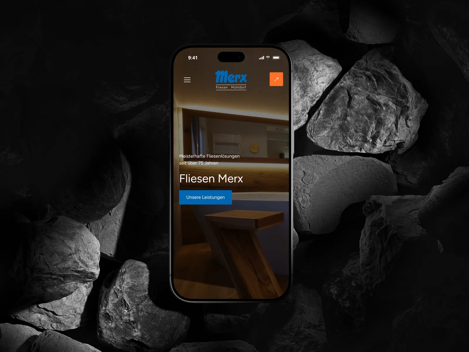 Website mobil auf einem iPhone