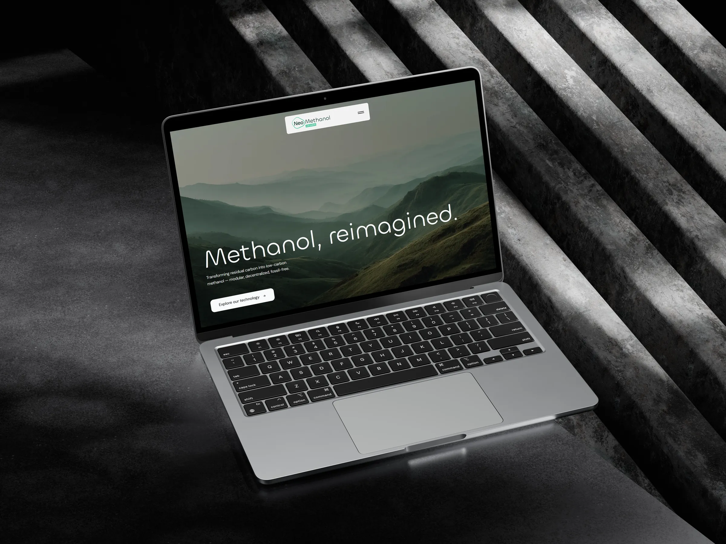 NeoMethanol Website auf einem MacBook