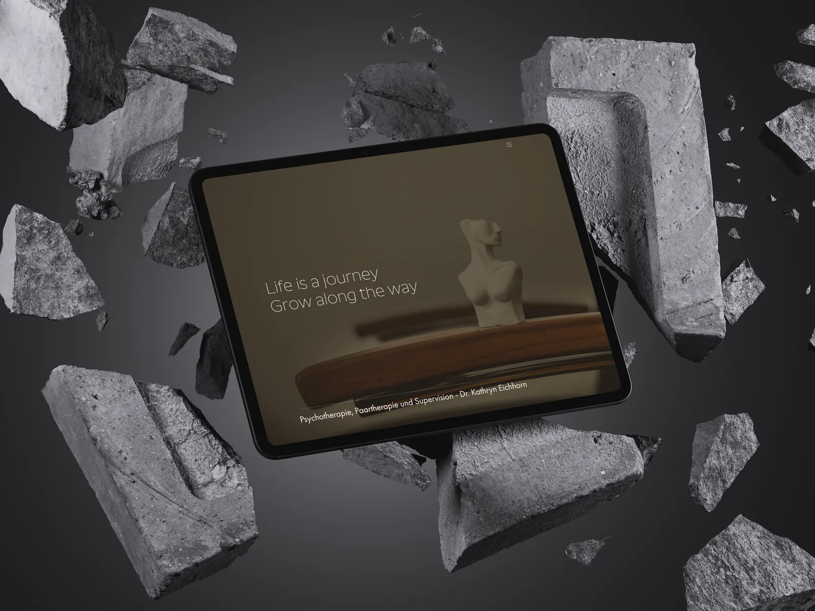 Website von Dr. Kathryn Eichhorn auf einem iPad