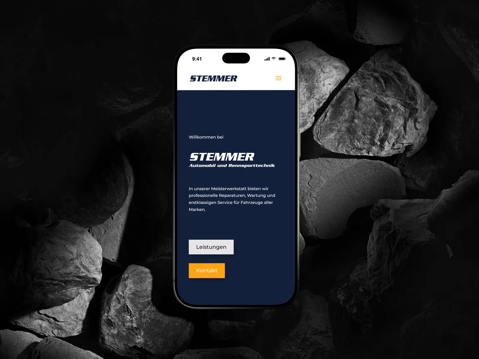 Website mobil auf einem iPhone