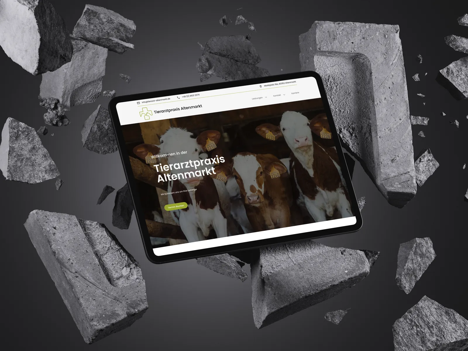 Website auf einem iPad