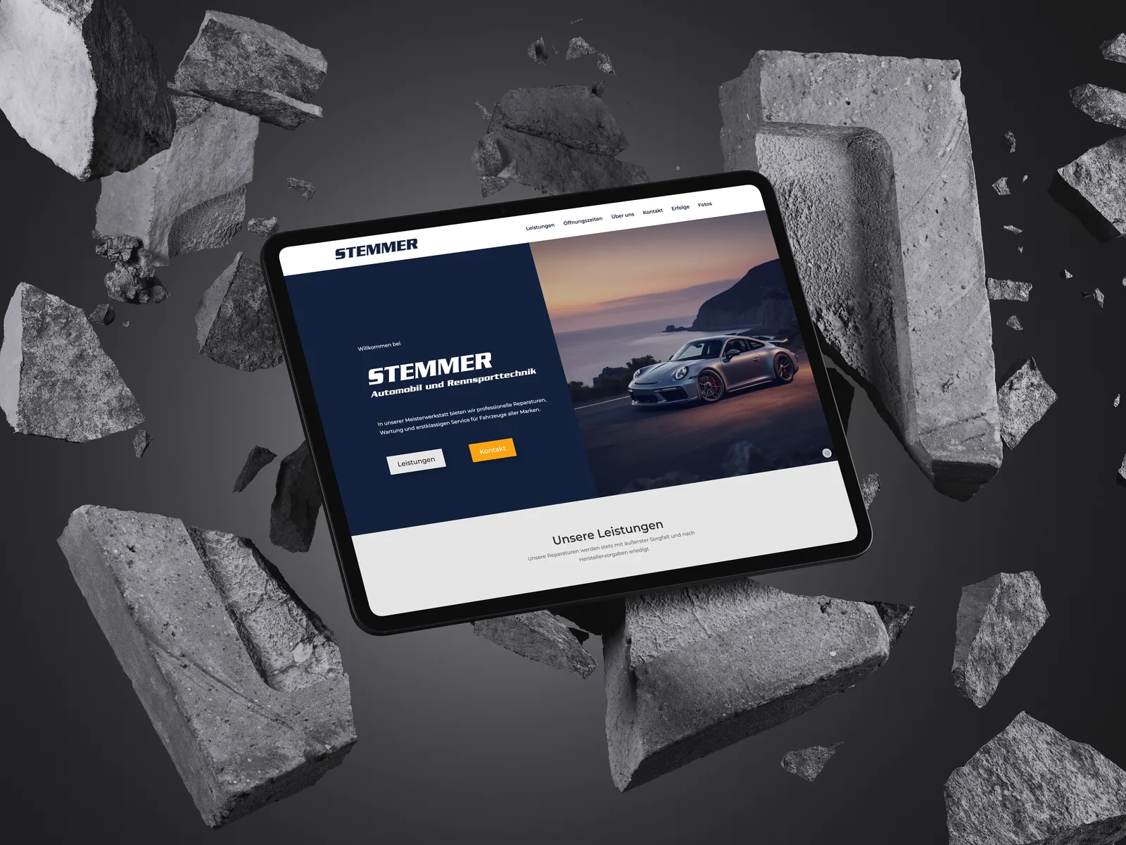 Website auf einem iPad