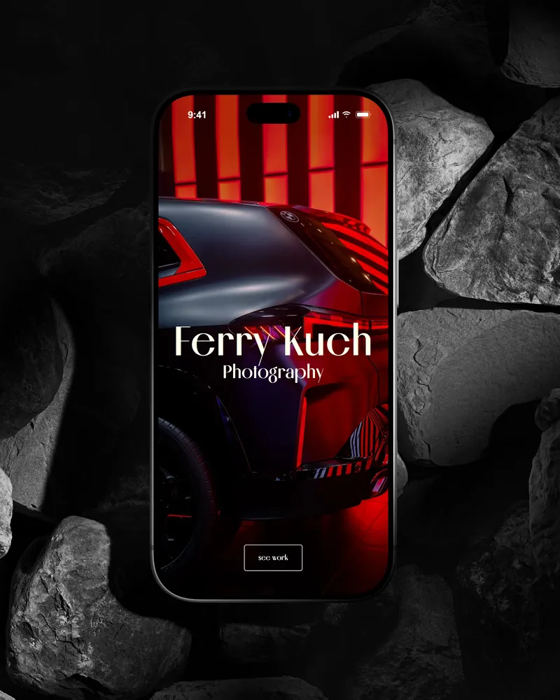 Ferry Kuch Photography Website auf einem iPhone