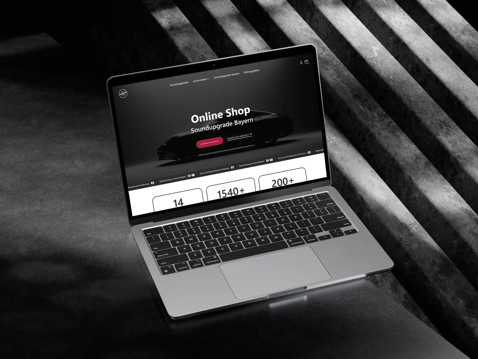 Soundupgrade Bayern Online-Shop auf einem MacBook