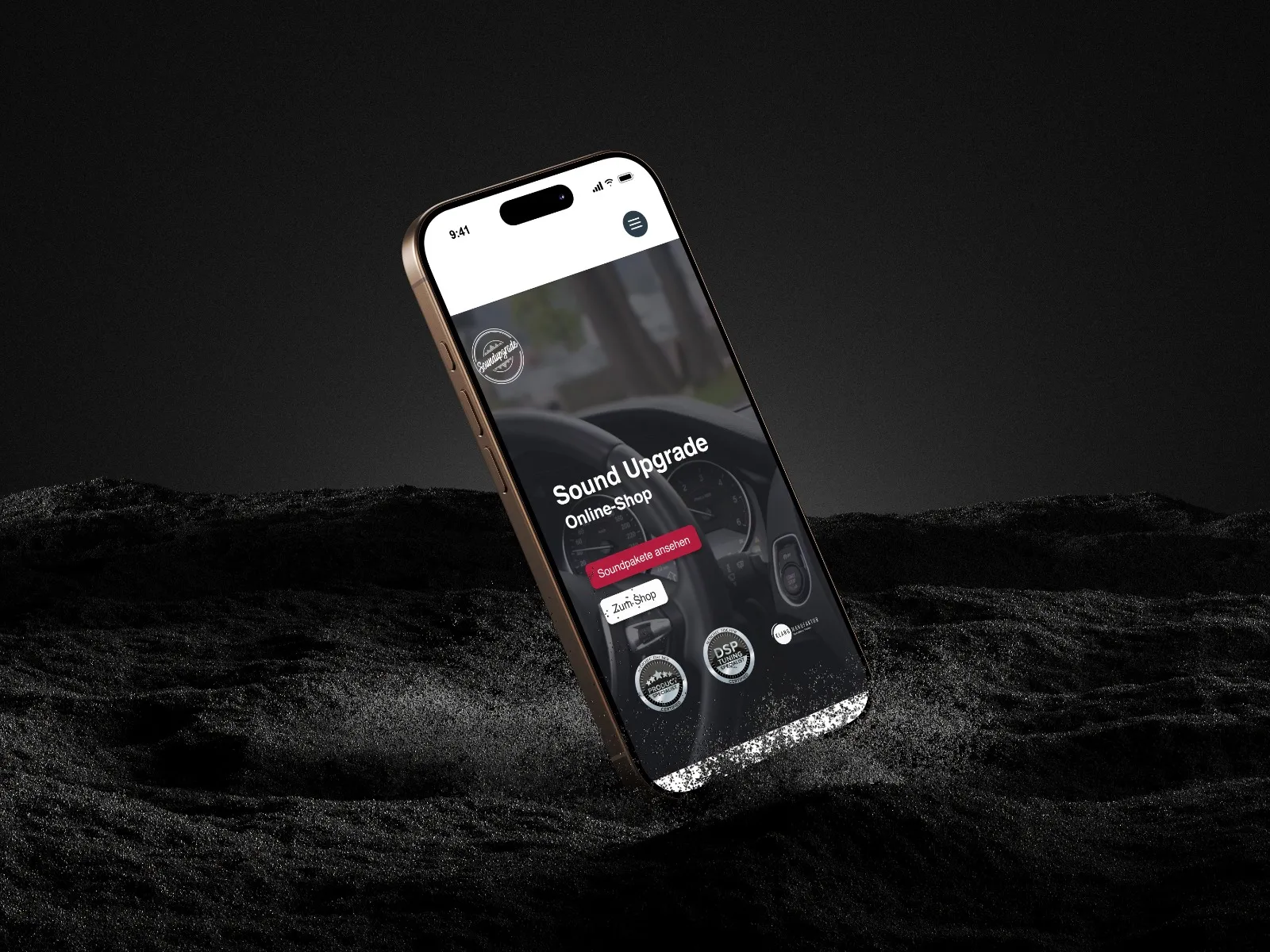 Soundupgrade Bayern Website auf einem Handy: Startseite