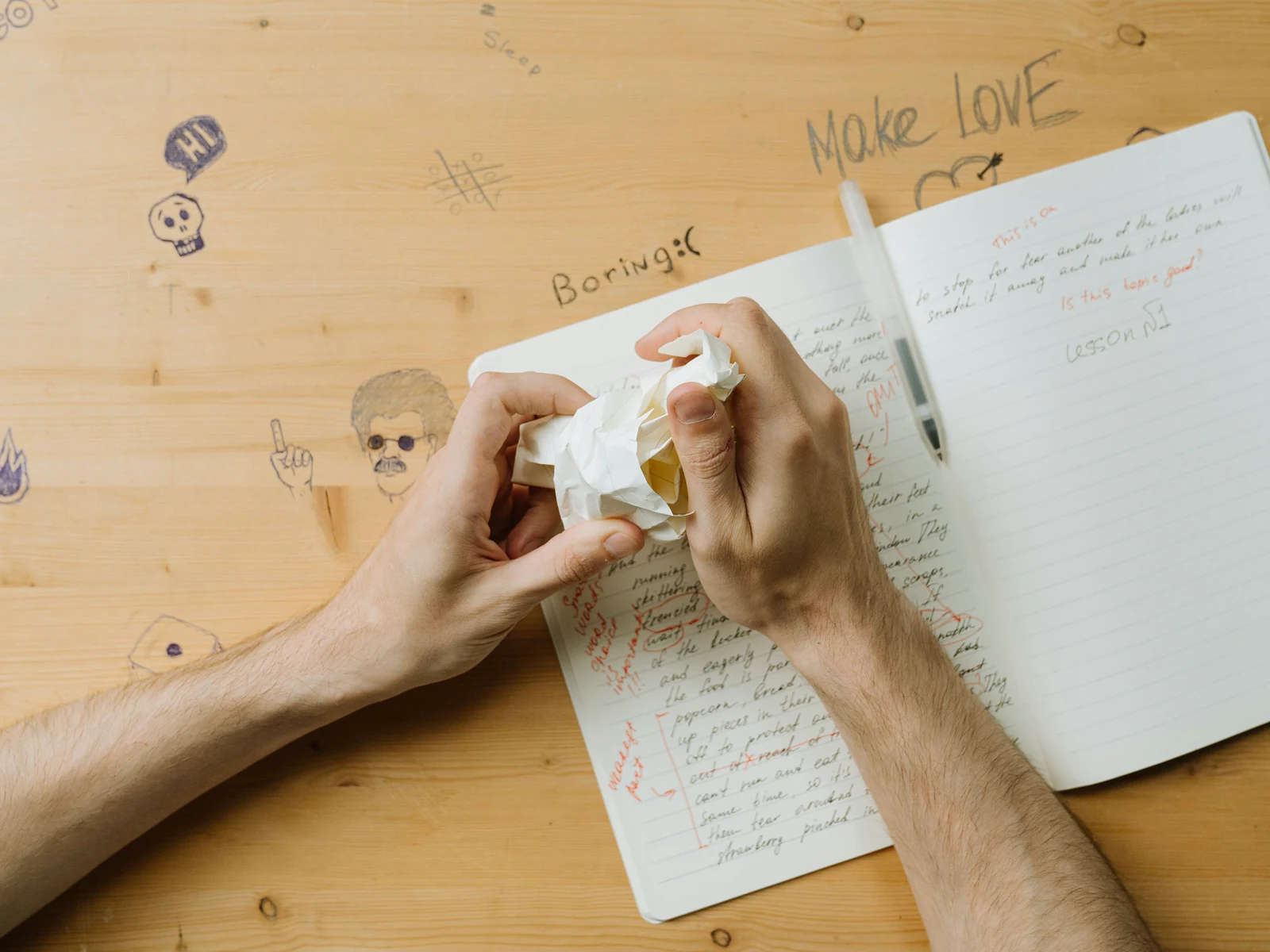 How to write website copy: crumpled paper from a draft thrown aside