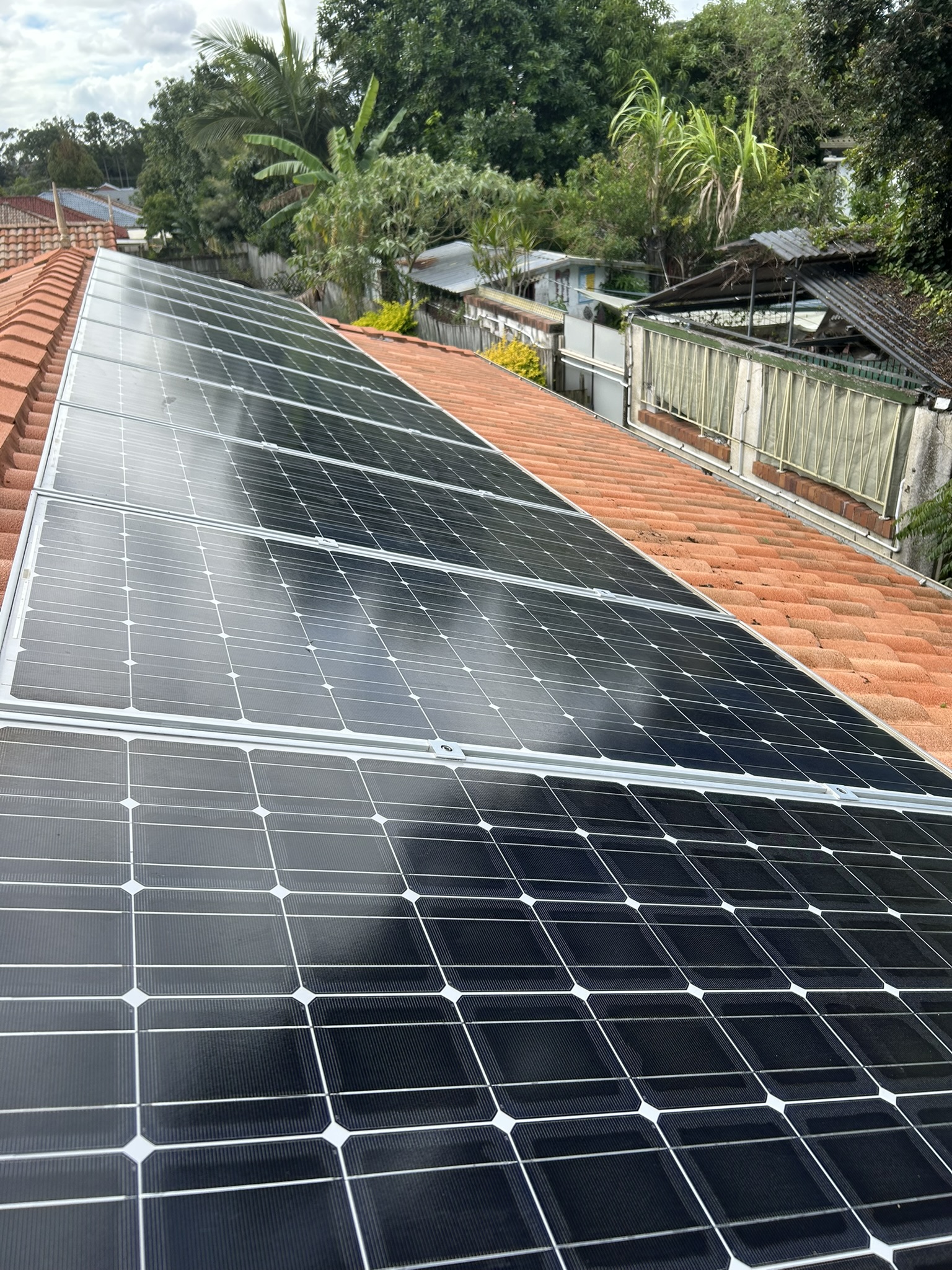 The same solar panels after deionised water cleaning