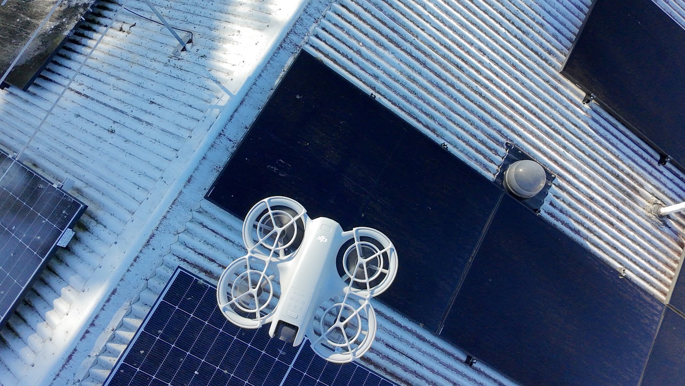 Drone inspection of a roof before cleaning
