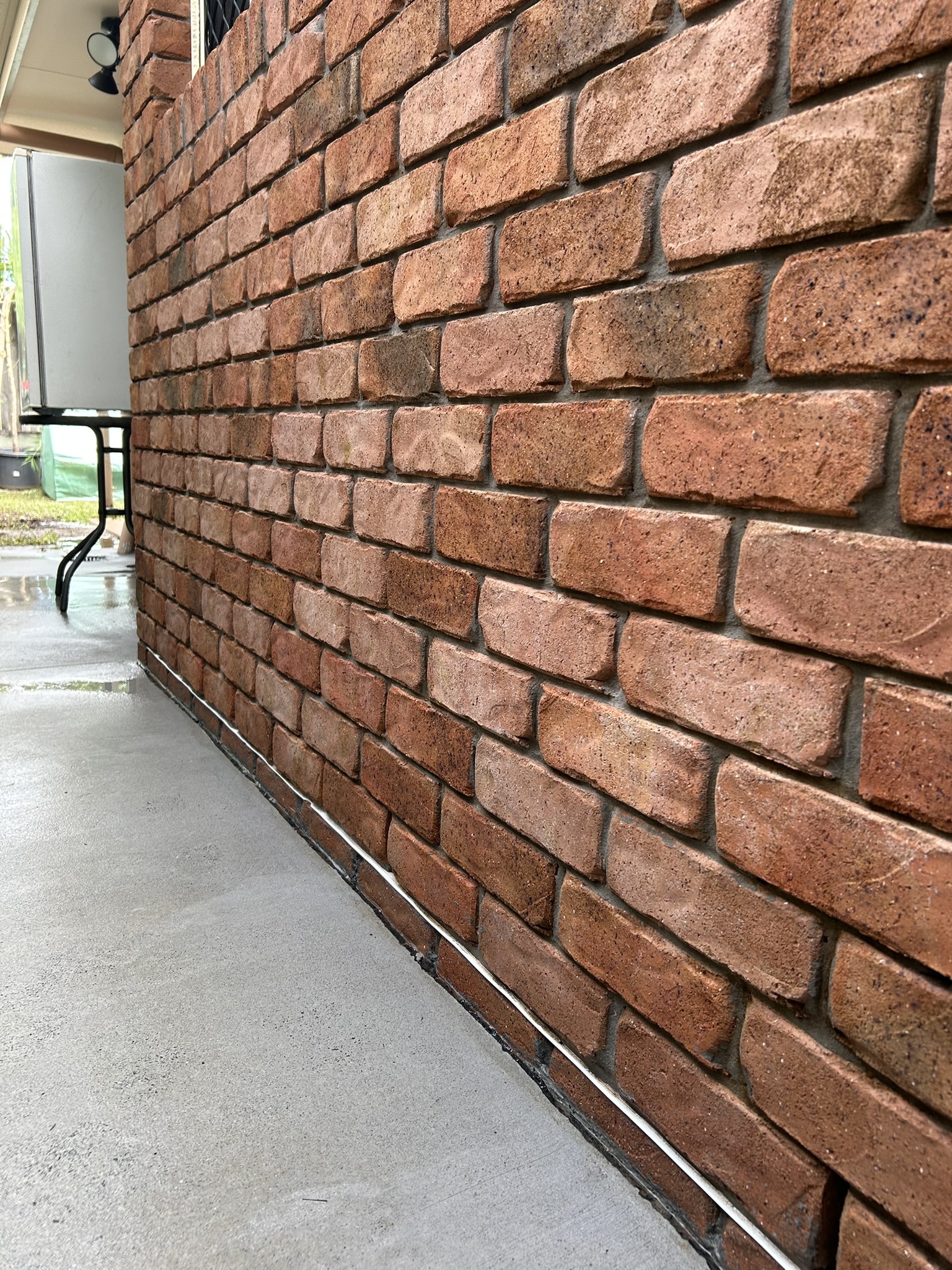 The same exterior brickwork after cleaning