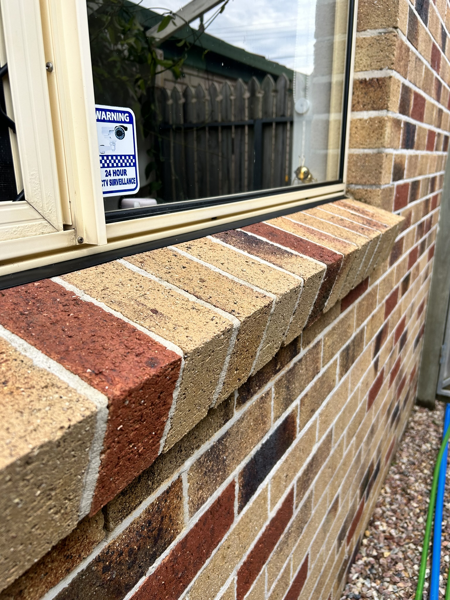 The same window ledge and frame after cleaning