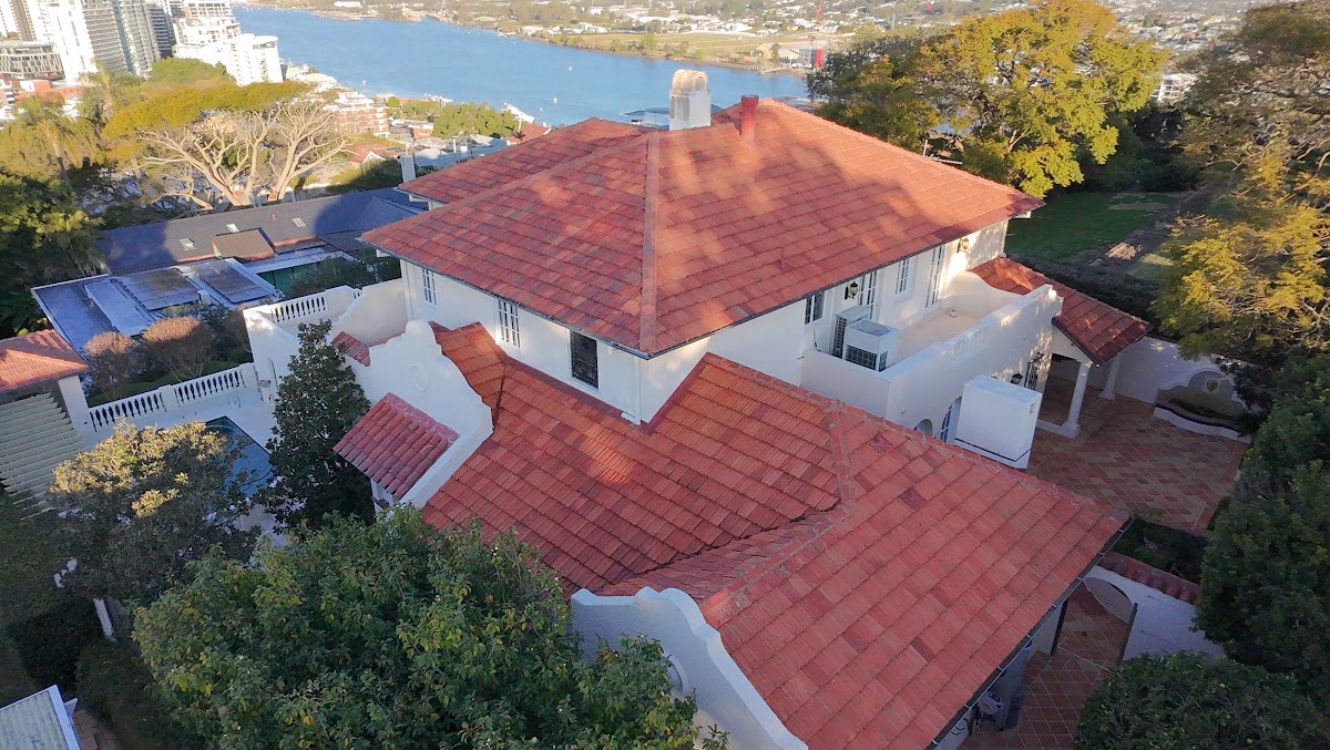 A cleaned tile roof in Hamilton, Brisbane