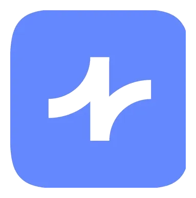 White abstract logo resembling a stylized number one and letter R combined.