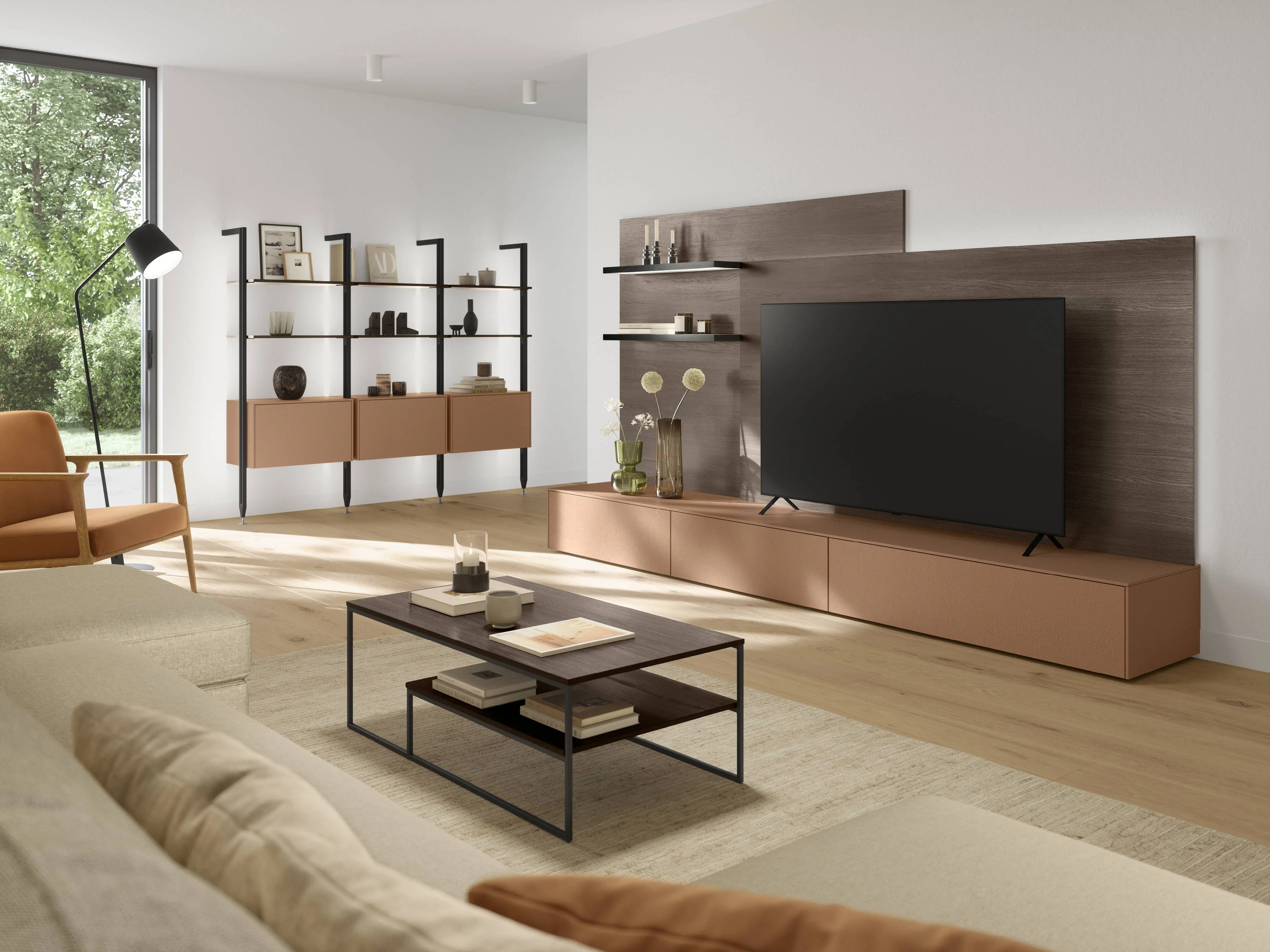 Meuble TV et bibliothèque sur mesure