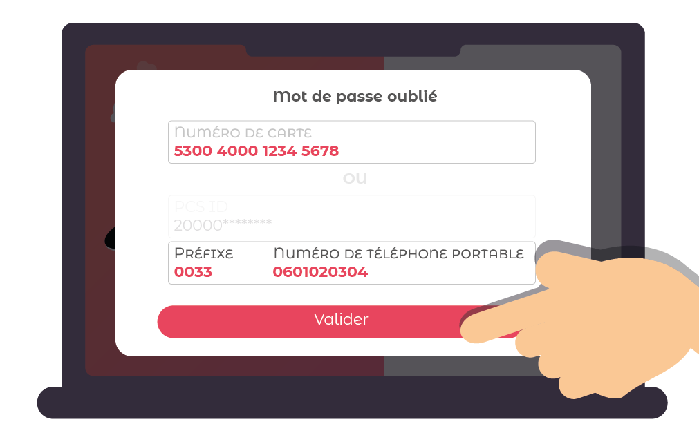 Reset with card number and mobile number