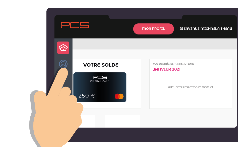 My account area: access to card details